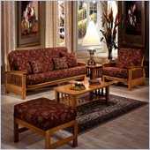 Elite Products Bridgeport Futon Set in Golden Oak Finish