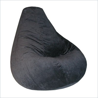 Elite Print and Plush Extra Large Bean Bag in Black