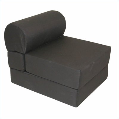 Elite Jr. Twin Foam Poly Cotton Studio Sleeper Chair in Black