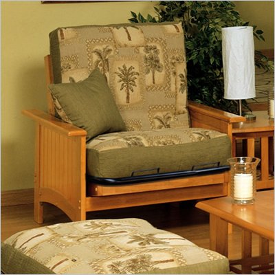 Elite Products Cottage Grove Junior Twin Futon Chair Frame in Golden Oak