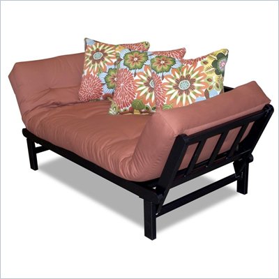 Elite Products Hudson Convertible Futon Sofa with Black Metal Frame