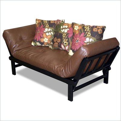 Elite Products Hudson Convertible Futon Sofa with Black Metal Frame