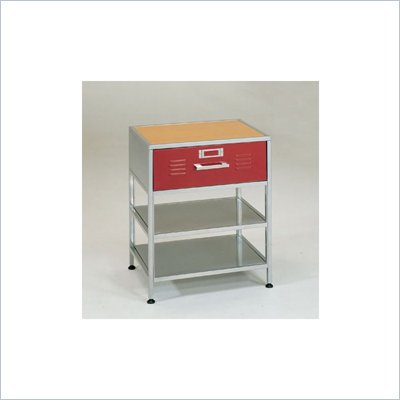 Elite Products Locker 3 Tier Single-Drawer Nightstand with 2 Open Shelves