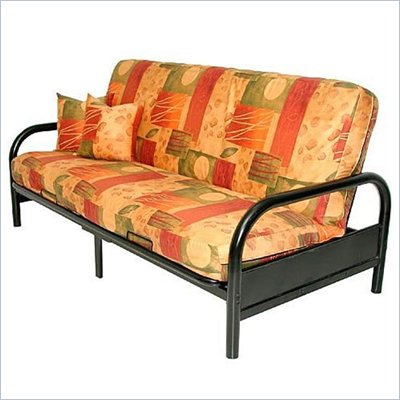 Elite Product Skyline Full Size Metal Futon Frame in Black