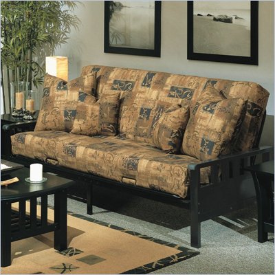 Elite Products Mission Full Size Metal Futon Frame in Black
