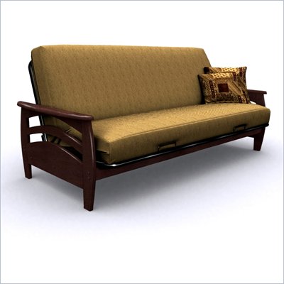Elite Products Montego Full Size Futon Frame in Walnut