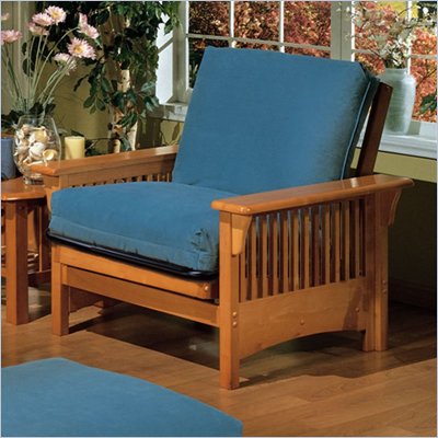 Elite Products Santa Barbara Junior Twin Golden Oak Futon Chair Frame