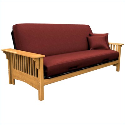Elite Products Santa Barbara Full Size Futon Frame in Golden Oak