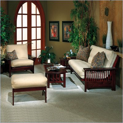 Elite Products Santa Barbara Futon Set in Walnut
