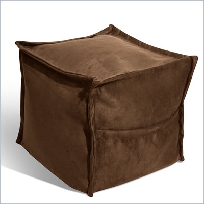 Elite Products Sit-E-Block Foot Cube in Chocolate Suede