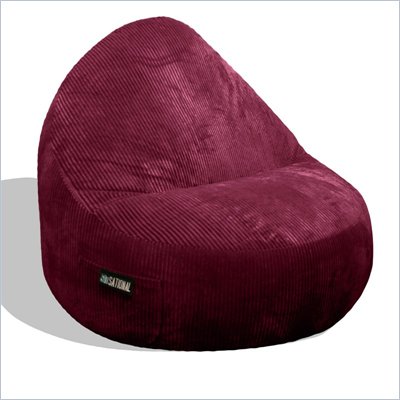 Elite Products Deluxe Cord Sitsational 1 Seater Bean Bag Chair in Berry