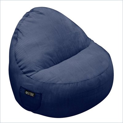 Elite Products Deluxe Cord Sitsational 1 Seater Bean Bag Chair in Navy