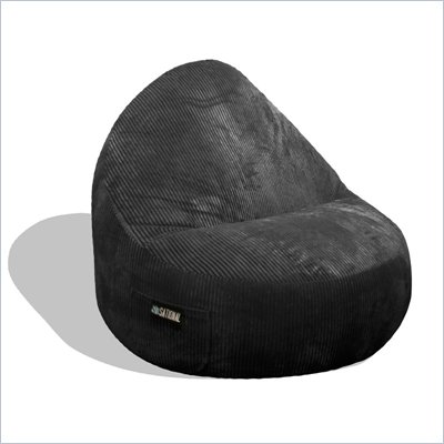 Elite Products Deluxe Cord Sitsational 2 Seater Bean Bag Chair in Black
