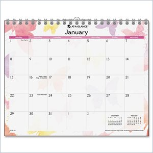 Day Runner Watercolors Monthly Wall Calendar