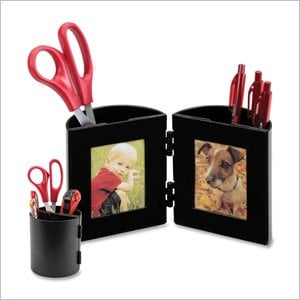 Deflect-o Pencil Cup With Photo Frame
