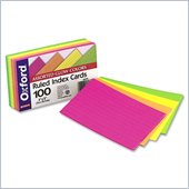 Esselte Assorted Glow Ruled Index Card