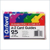 Esselte A-Z Durable 1/5 Cut Tab Poly Card Guide