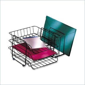 Fellowes 3 Compartment Front Loading Triple Tray With Sorter