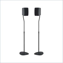 Sanus 27 - 39 Adjustable Speaker Stands with multiple top plates in Black Finish