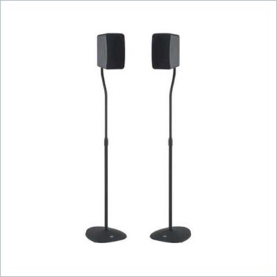 Sanus 27 - 39" Adjustable Speaker Stands with multiple top plates in Black Finish