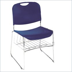 National Public Seating Hi-Tech Ultra Compact Stacker Chair with Bookrack