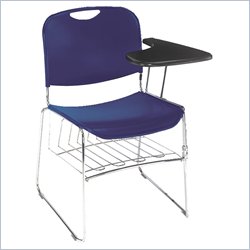 National Public Seating Hi-Tech Ultra Compact Stacker Chair with Bookrack and Tablet Arm