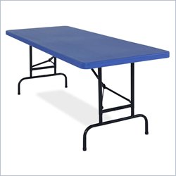 National Public Seating Height Adjustable Blow Molded Folding Table Blue