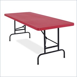 National Public Seating Height Adjustable Blow Molded Folding Table Red