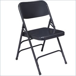 National Public Seating Premium Triple Brace Folding Chair-Black