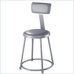 National Public Seating 24 Stool with Padded Seat and Backrest