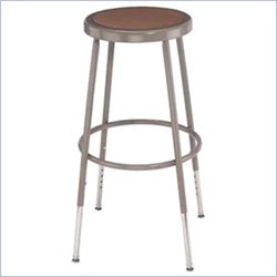 National Public Seating 19-27 Adjustable Stool with Hardboard Seat