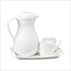 Hormel Connoisserve Insulated White Swirl Carafe