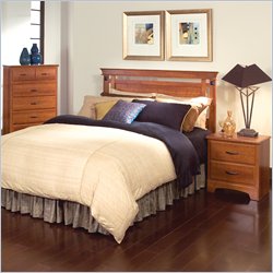 Standard Park Place Full / Queen Wood Panel Headboard 3 Piece Bedroom Set in Cherry