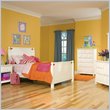 Standard Meadow Gardens Wood Poster Bed 5 Piece Bedroom Set in Summer White