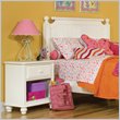 Standard Meadow Gardens Wood Poster Headboard 5 Piece Bedroom Set in Summer White