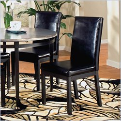 Standard City Bistro Leather Side Chair in Black Finish (Set of 2)