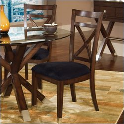 Standard Urban Oasis Fabric Side Chair in Medium Brown Finish (Set of 2)