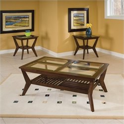 Standard Norway Glass Top Cocktail and End Tables Set