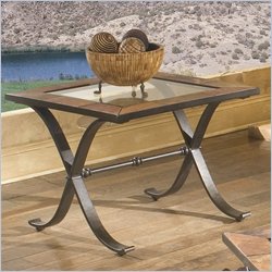 Standard Safari End Table with Glass Top