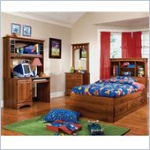 Standard City Park Kids Wood Captain's Bed 5 Piece Bedroom Set in Cherry