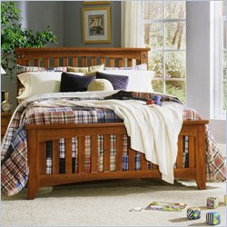 Standard City Park Wood Slat Bed 5 Piece Bedroom Set in Cherry