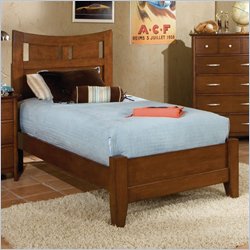 Standard Village Craft Wood Platform Bed 4 Piece Bedroom Set in Dark Brown