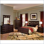 Standard City Crossing Wood Panel Bed 4 Piece Bedroom Set in Cherry