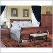 Standard St. Pierre Wood Sleigh Bed 3 Piece Bedroom Set in Cherry Walnut Primavera