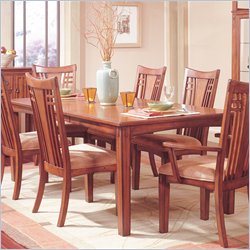 Standard Mission Hills Leg Casual Dining Table in Chestnut Brown Finish