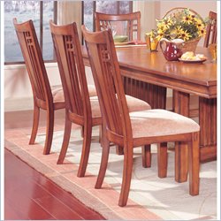 Standard Mission Hills Fabric Side Chair in Chestnut Brown Finish (Set of 2)