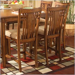 Standard Mission Hills 24 Inch Counter Height Stool in Chestnut Brown Finish (Set of 2)