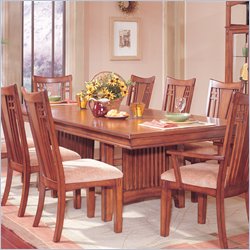 Standard Mission Hills Trestle Formal Dining Table in Chestnut Brown Finish