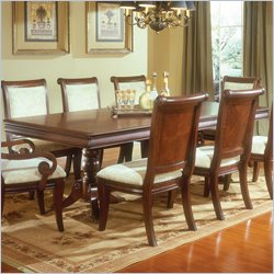 Standard St Pierre Double Pedestal Formal Dining Table in Brown Finish