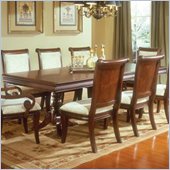Standard St Pierre Double Pedestal Formal Dining Table in Brown Finish